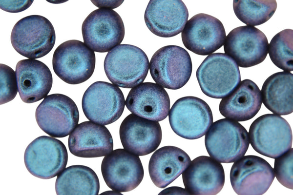 20x CzechMates Cabochon Czech Beads 7mm Polychrome Indigo Orchid