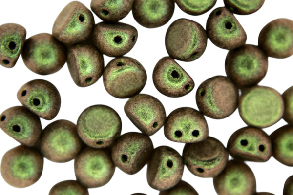 20x CzechMates Cabochon Czech Beads 7mm Polychrome Olive Mauve