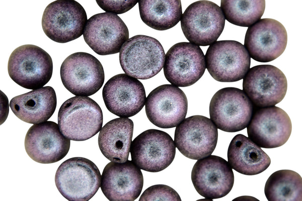 20x CzechMates Cabochon Czech Beads 7mm Polychrome Orchid Aqua