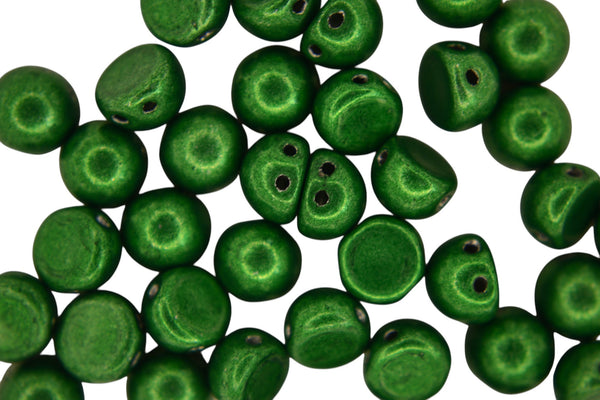 20x CzechMates Cabochon Czech Beads 7mm Saturated Metallic Kale