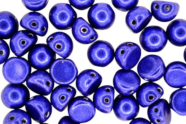 20x CzechMates Cabochon Czech Beads 7mm Saturated Metallic Lapis Blue