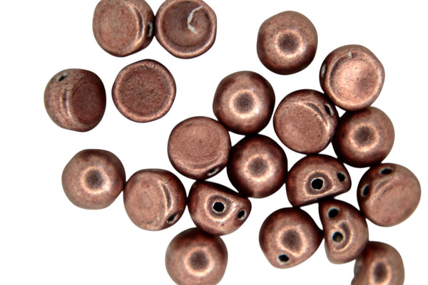 20x CzechMates Cabochon Czech Beads 7mm Saturated Metallic Pale Dogwood