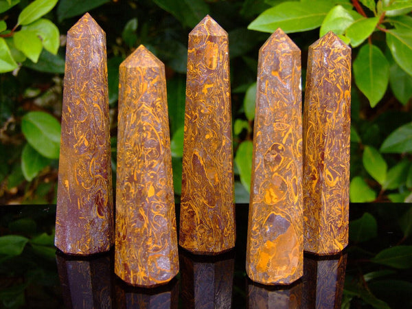 Calligraphy Stone Obelisk Handmade Tower Polished Natural Gemstone Beadacious