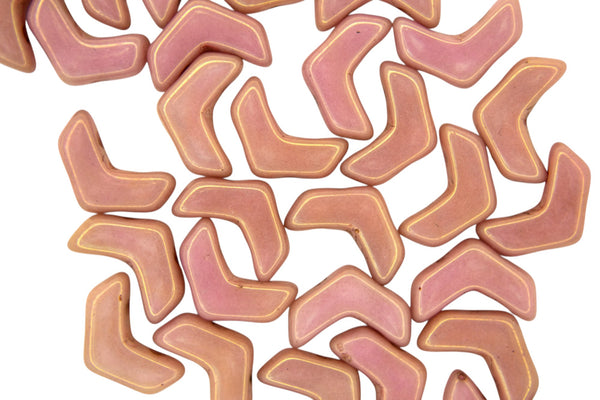 30x Chevron Duo Cuentas de Semillas Checas 4x10mm Brillo Rojo Tiza