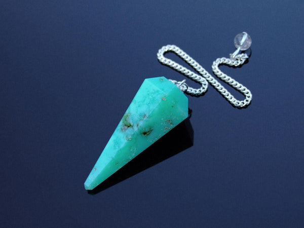 Chrysoprase Natural Gemstone Pendulum Chakra Reiki Dowsing Handmade Beadacious