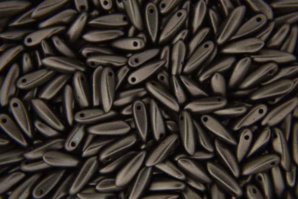 10g Dagger Czech Glass Beads Size 3x10mm Powdery Jet