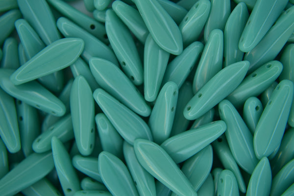 25x CzechMates Dagger Czech Beads 5x16mm Opaque Turquoise