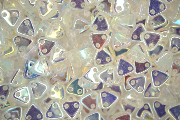 5g CzechMates Triangle Czech Beads 6mm Crystal AB