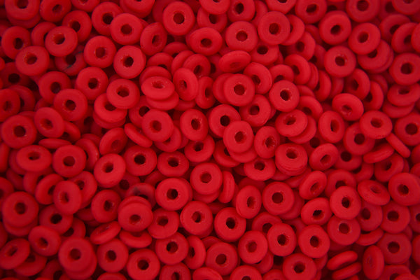 5g O Bead Tschechische Rocailles 1x3,8mm Matt Opak Rot