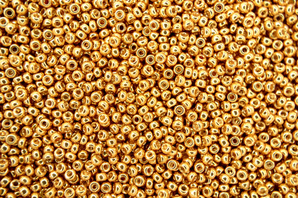 10g MIYUKI 11/0 Round Japanese Seed Beads 2mm 91052 Galvanized Gold