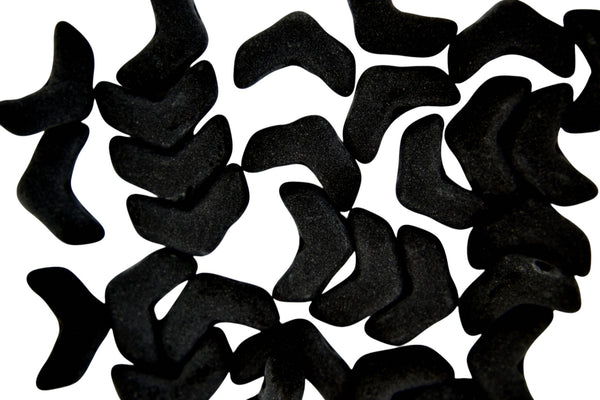30x Chevron Duo Cuentas de Semillas Checas 4x10mm Jet Matte