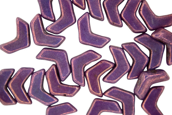 30x Chevron Duo Tschechische Rocailles 4x10mm Kreide Vega Luster