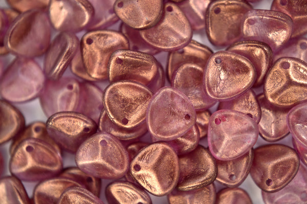 10g Rose Petal Czech Seed Beads 7x8mm Halo Cherub