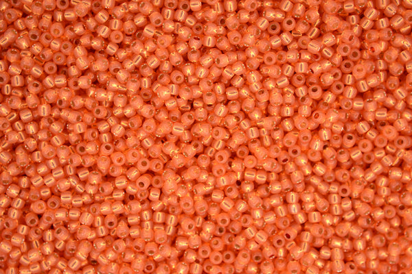 10g TOHO 11/0 Round Japanese Seed Beads 2mm 2112 Silver Lined Milky Grapefruit