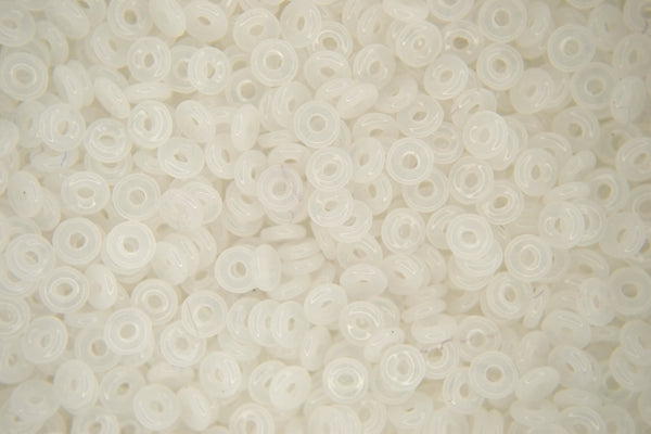 5g O Bead Czech Seed Beads 1x3.8mm Alabaster