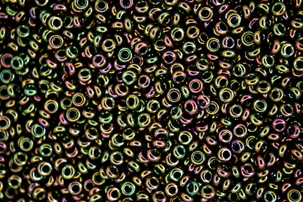 10g TOHO 11/0 Demi Japanese Seed Beads 2mm 509 Higher Metallic Purple/Green Iris