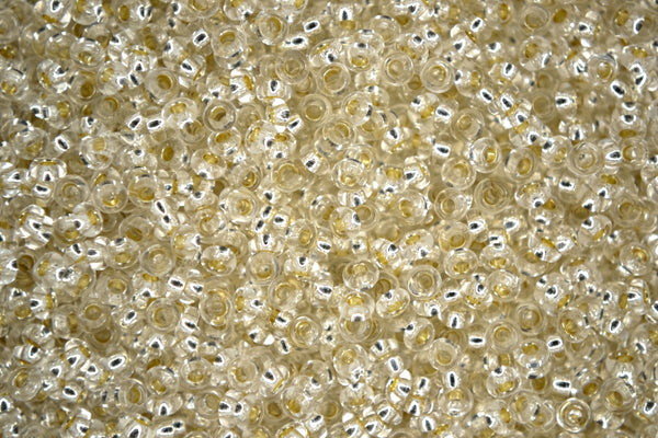 10g TOHO 11/0 Demi Japanese Seed Beads 2mm PF21 PermaFinish Silver Lined Crystal