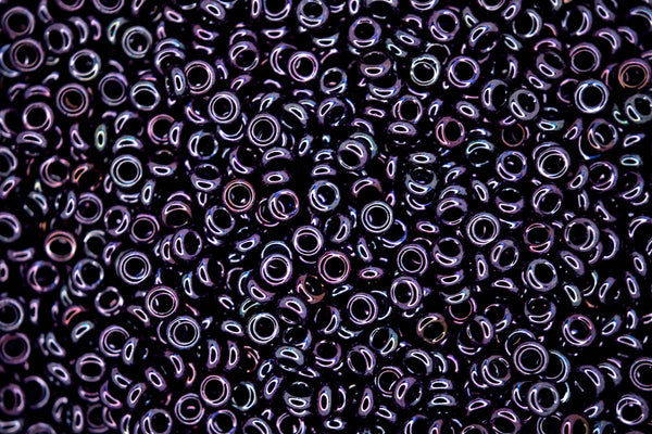 10g TOHO 8/0 Demi Japanische Rocailles 3mm 90 Metallic Amethyst Gunmetal