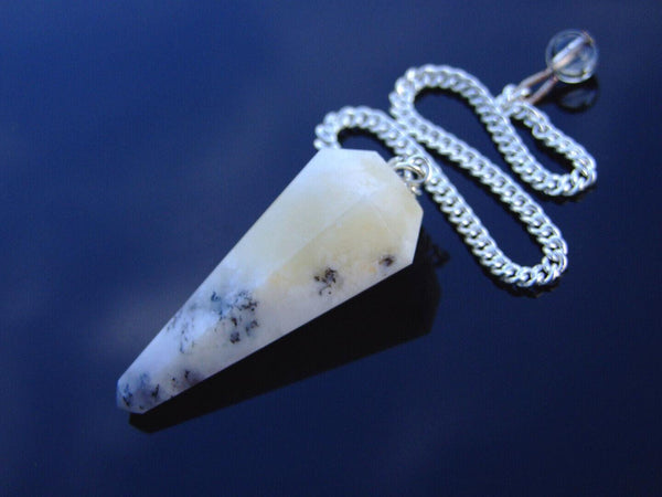 Dendritic Opal Natural Gemstone Pendulum Chakra Reiki Dowsing Handmade Beadacious