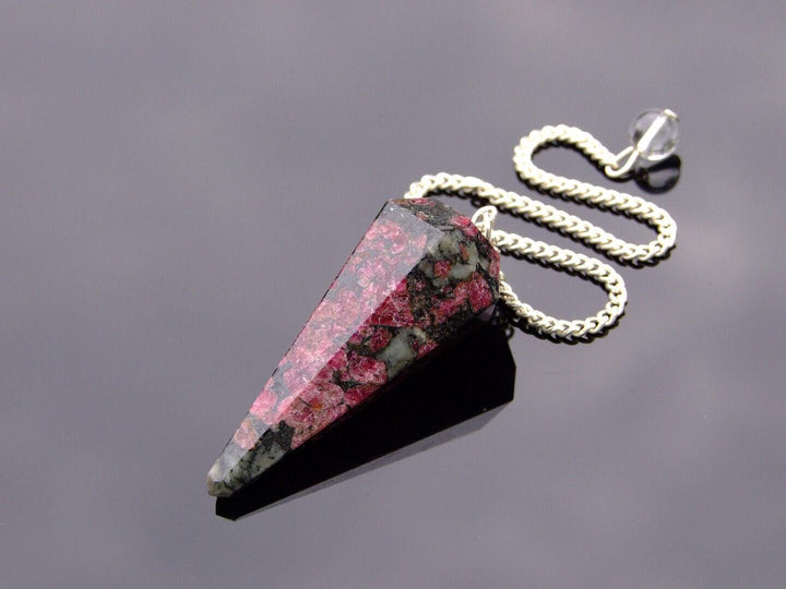 Eudialyte Natural Gemstone Pendulum Chakra Reiki Dowsing Handmade Beadacious