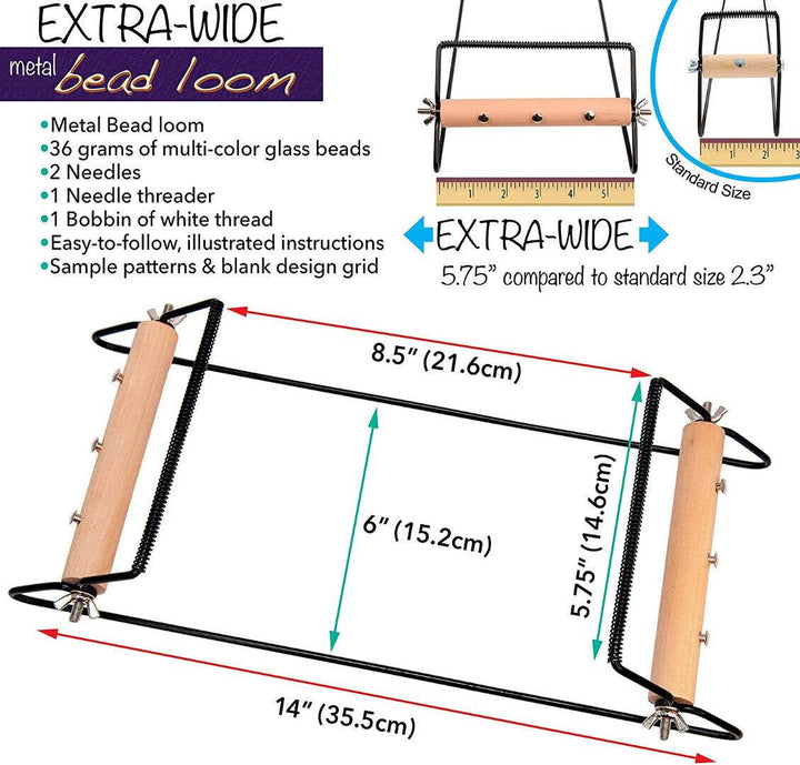 Extra Wide Bead Loom Kit Beading Metal Loom 14.5'' x 6'' x 8.5'' Beadacious