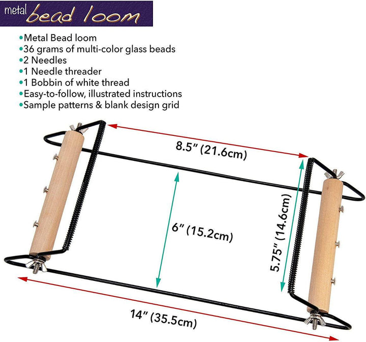 Extra Wide Bead Loom Kit Beading Metal Loom 14.5'' x 6'' x 8.5'' Beadacious