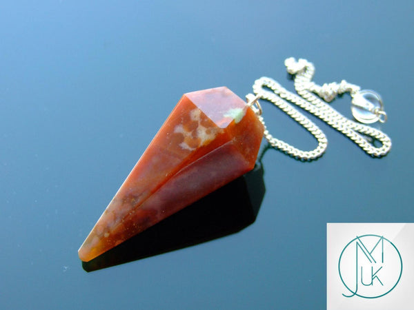 Fancy Jasper Natural Gemstone Pendulum Chakra Reiki Dowsing Handmade Beadacious