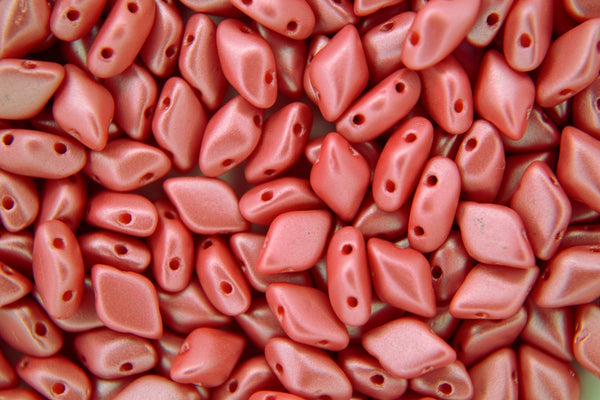 10g Matubo GemDuo Czech Seed Beads 5x8mm Powdery Pastel Maroon