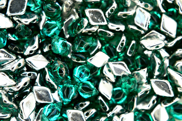10g Matubo GemDuo Czech Seed Beads 5x8mm Backlit Teal