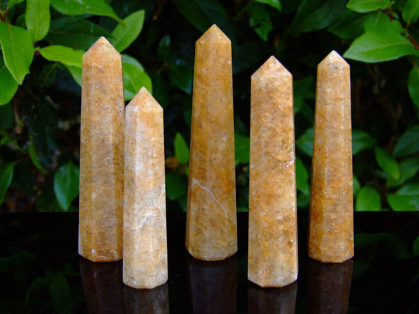 Golden Quartz Obelisk Handmade Tower Polished Natural Gemstone Beadacious