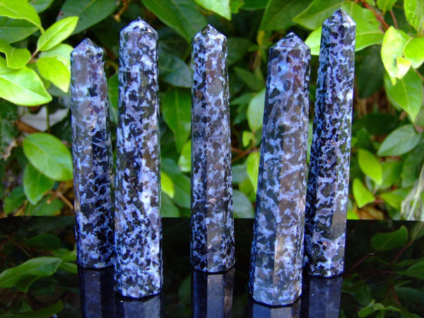 Indigo Gabbro Obelisk Handmade Tower Polished Natural Gemstone Beadacious