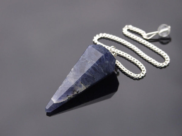 Iolite Natural Gemstone Pendulum Chakra Reiki Dowsing Handmade Beadacious