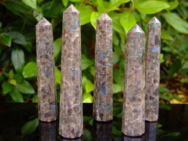 Larvikite Obelisk Handmade Tower Polished Natural Gemstone Beadacious