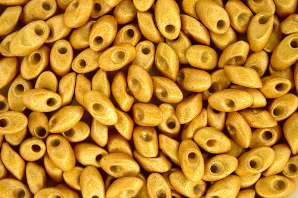 10g MIYUKI Long Magatama Japanese Beads 4x7mm 4202F Galvanized Gold Matte