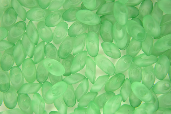 10g MIYUKI Long Magatama Japanese Beads 4x7mm 2104F Matte Sea Grass Green