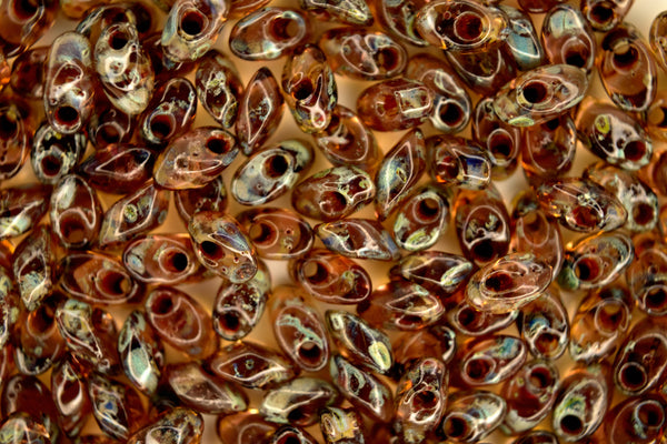 10g MIYUKI Long Magatama Japanese Beads 4x7mm 4505 Picasso Transparent Light Smoky Topaz