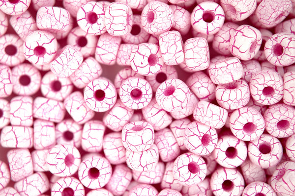 10g Matubo 2/0 Round Czech Seed Beads 6mm Ionic White/Pink