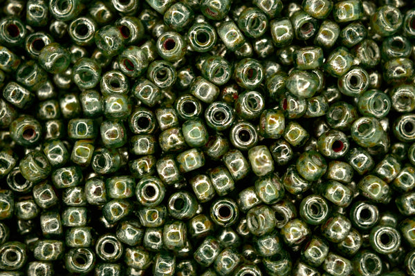 10g Matubo 6/0 Cuentas Redondas De Semilla Checa 4mm Aguamarina Plata Picasso