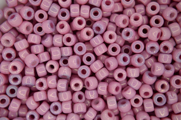 10g Matubo 6/0 Round Czech Seed Beads 4mm Luster Metallic Pink