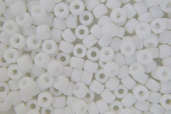 10g Matubo 6/0 Round Czech Seed Beads 4mm Matte Opaque White