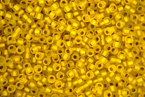 10g Matubo 8/0 Round Czech Seed Beads 3mm Ice Lined Lemon Bronze Matte