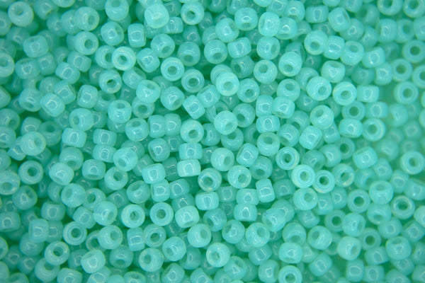 10g Matubo 8/0 Round Czech Seed Beads 3mm Opal Aqua