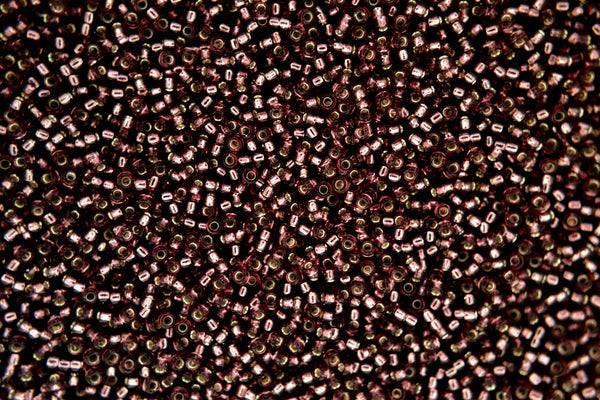 10g MIYUKI 15/0 Round Japanese Seed Beads 1.5mm 913 Silver Lined Dark Smoky Amethyst