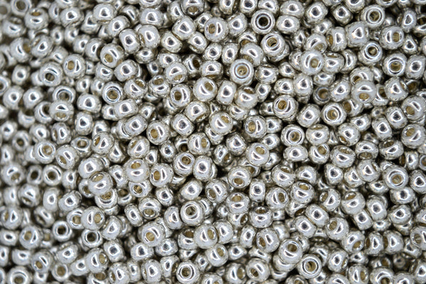 10g MIYUKI 8/0 Round Japanese Seed Beads 3mm 91051 Galvanized Silver