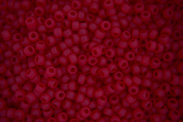 10g MIYUKI 8/0 Cuentas redondas de semillas japonesas 3 mm 9141F Rojo transparente mate