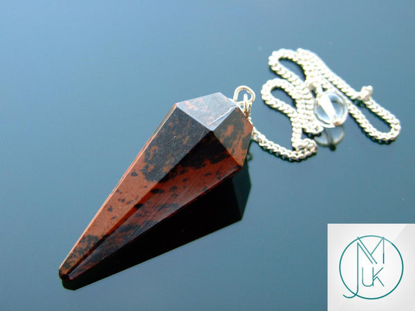 Mahogany Obsidian Natural Gemstone Pendulum Chakra Reiki Dowsing Handmade Beadacious