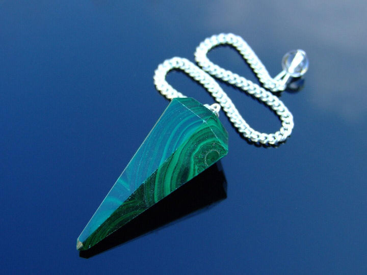 Malachite Natural Gemstone Pendulum Chakra Reiki Dowsing Handmade Beadacious