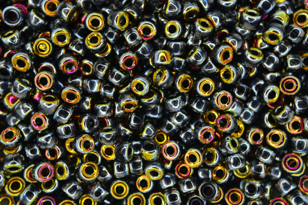 10g Matubo 6/0 Round Czech Seed Beads 4mm Opaque Jet Full Marea