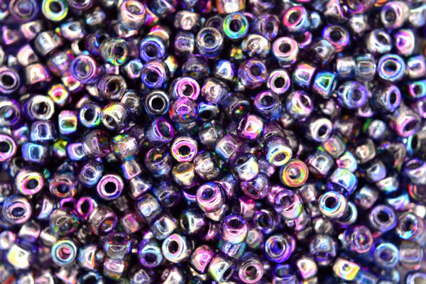 10g Matubo 6/0 Round Czech Seed Beads 4mm Magic Line Blue Pink