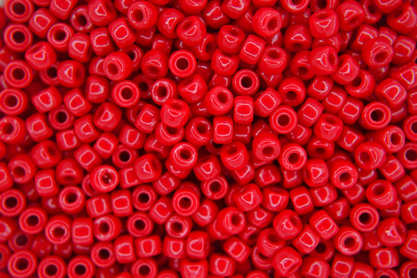 10g Matubo 6/0 Round Czech Seed Beads 4mm Opaque Red